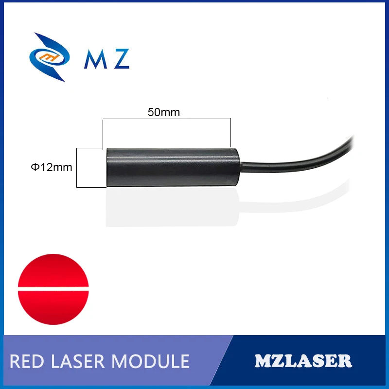 Hot Selling Compact D12mm 635nm 5mw 20mw 3V 5V 12V 24V Industrial Grade Red Line Laser Diode Module With Adapter