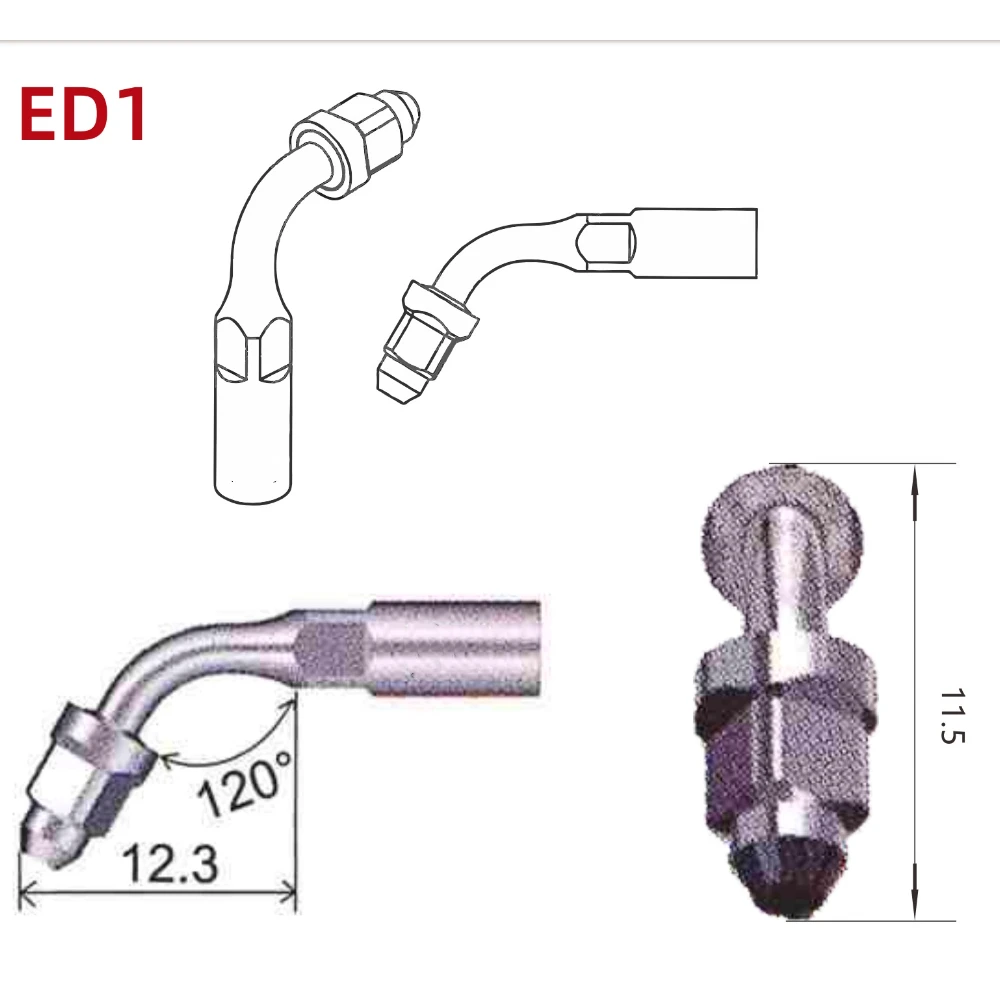 Punta de escarificador Dental ED1 ED2, punta de endodoncia para odontología, compatible con Scaler ultrasónico SATELEC/DTE para herramientas de limpieza de Canal radicular Anterior