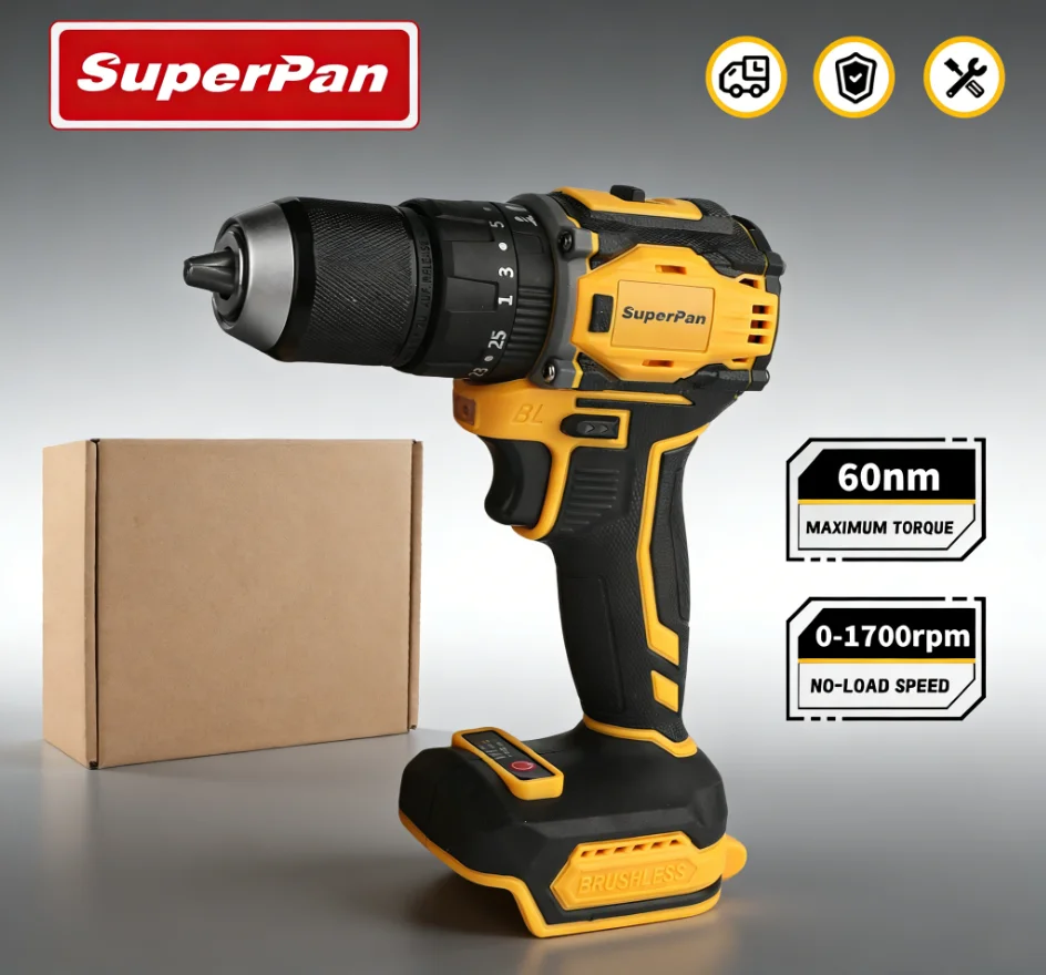 ブラシレスリチウムインパクトドリル、デウォルトバッテリーピン用充電式家庭用多機能ドリル（ベアメタル版）