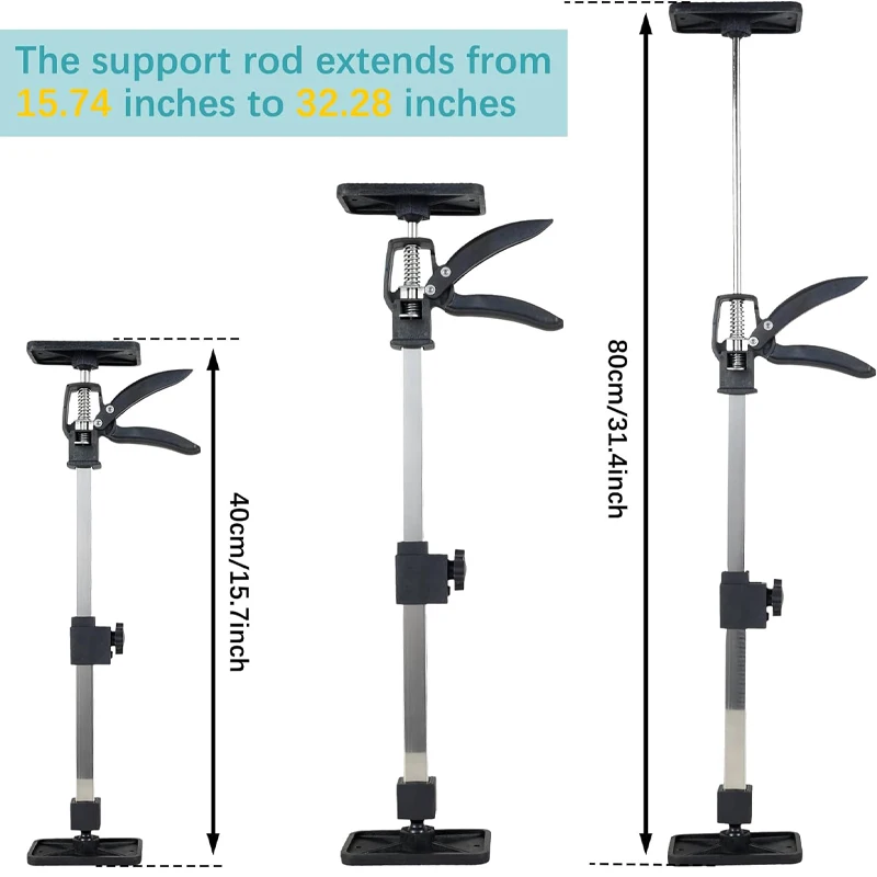 Poste de soporte de acero telescópico ajustable, sistema de soporte manual, varilla telescópica para armario colgante, herramienta auxiliar de