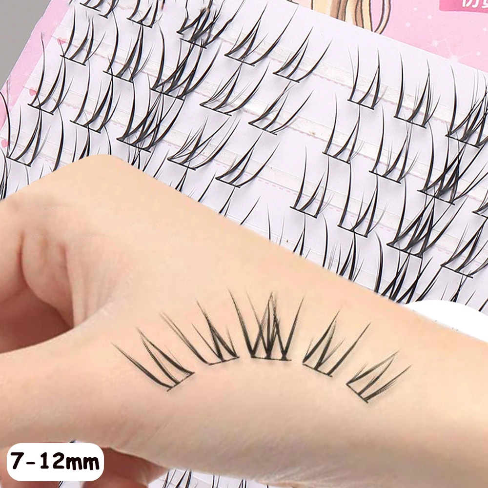 Bande dessinée Magnolia irrégulière côté volant faux cils 3D individuel grappe cils grande capacité Extension de cils beauté