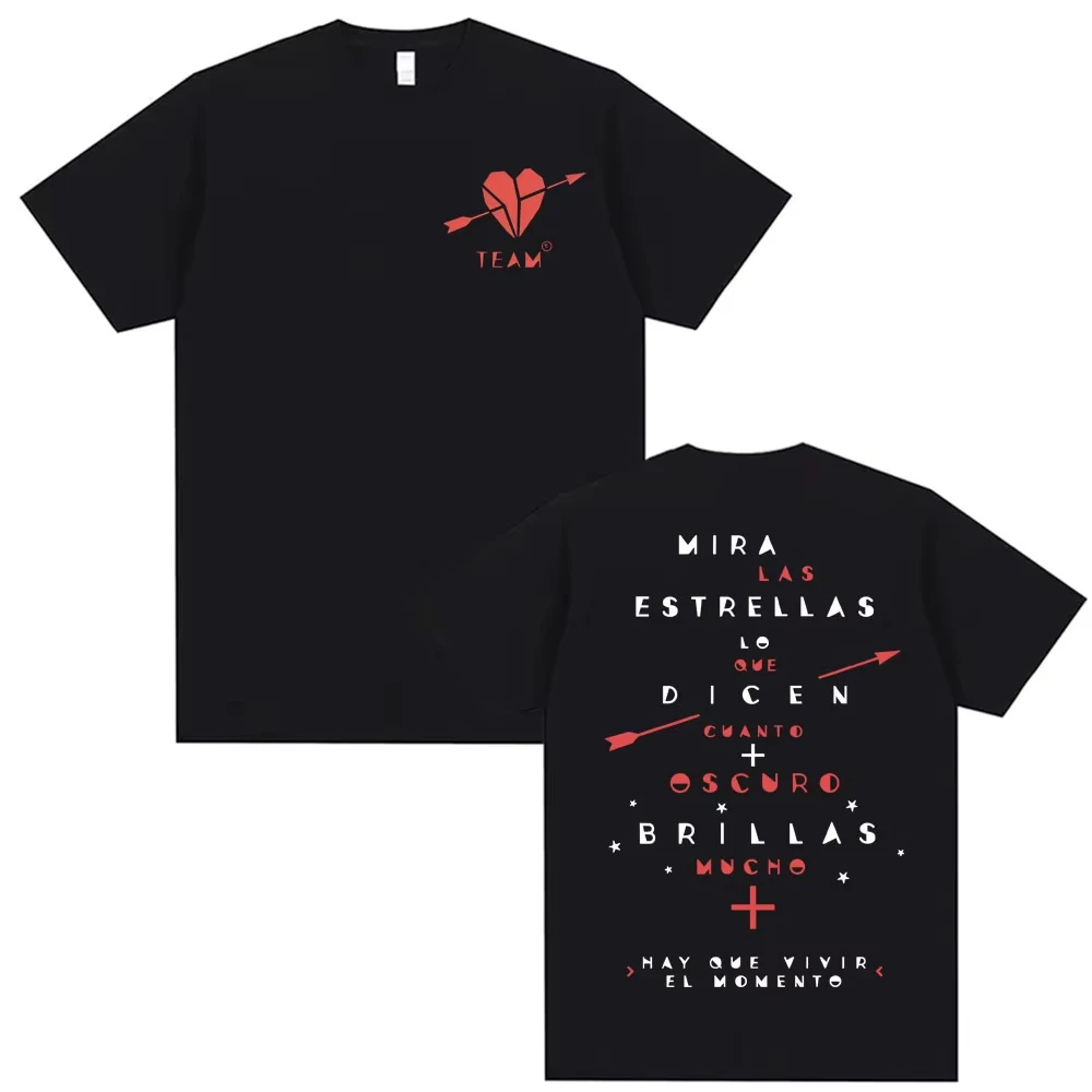 Camiseta Merch de Manuel Carrasco 'Hay Que Vivir El Momento Corazón Y Flecha' para Homens e Mulheres, Estilo Harajuku Hip Hop Streetwear