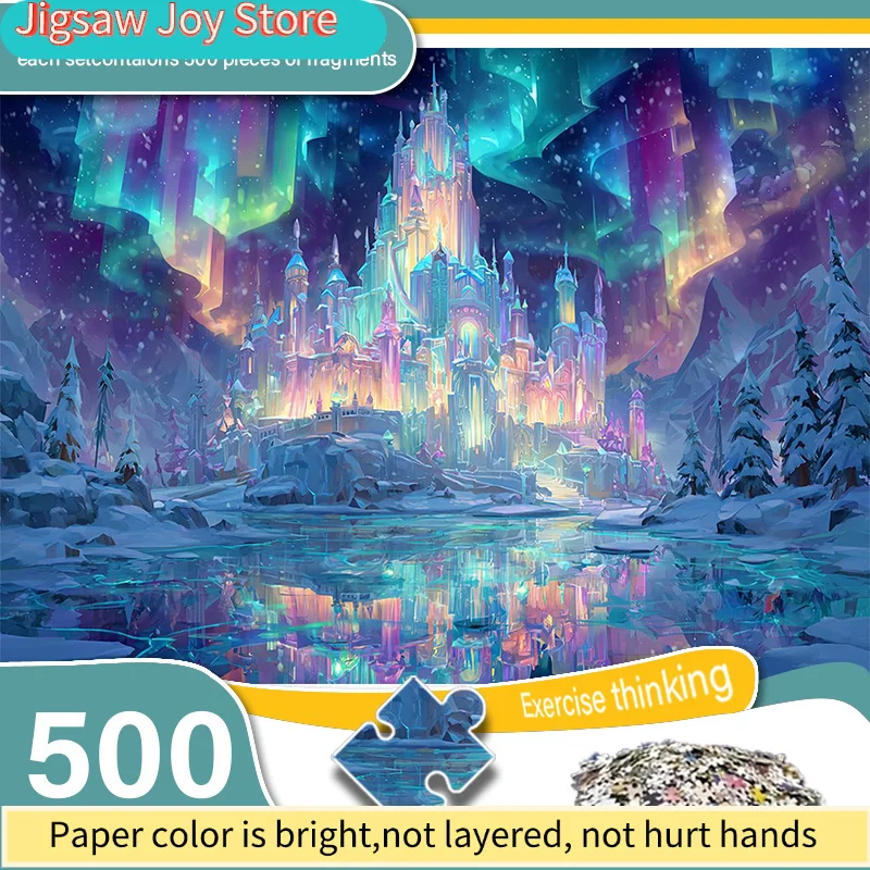 

A Box of (A) Adult Puzzles, with Aurora Castle Design - Scratch-Resistant, High Difficulty, Suitable for Adults, Family Entert