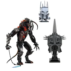 Moc Lords Rings Balroged Classic Movie Angmar Witch King Helmet Statue Bust Building Blocks Creative Assembly Model Kid Toy Gift