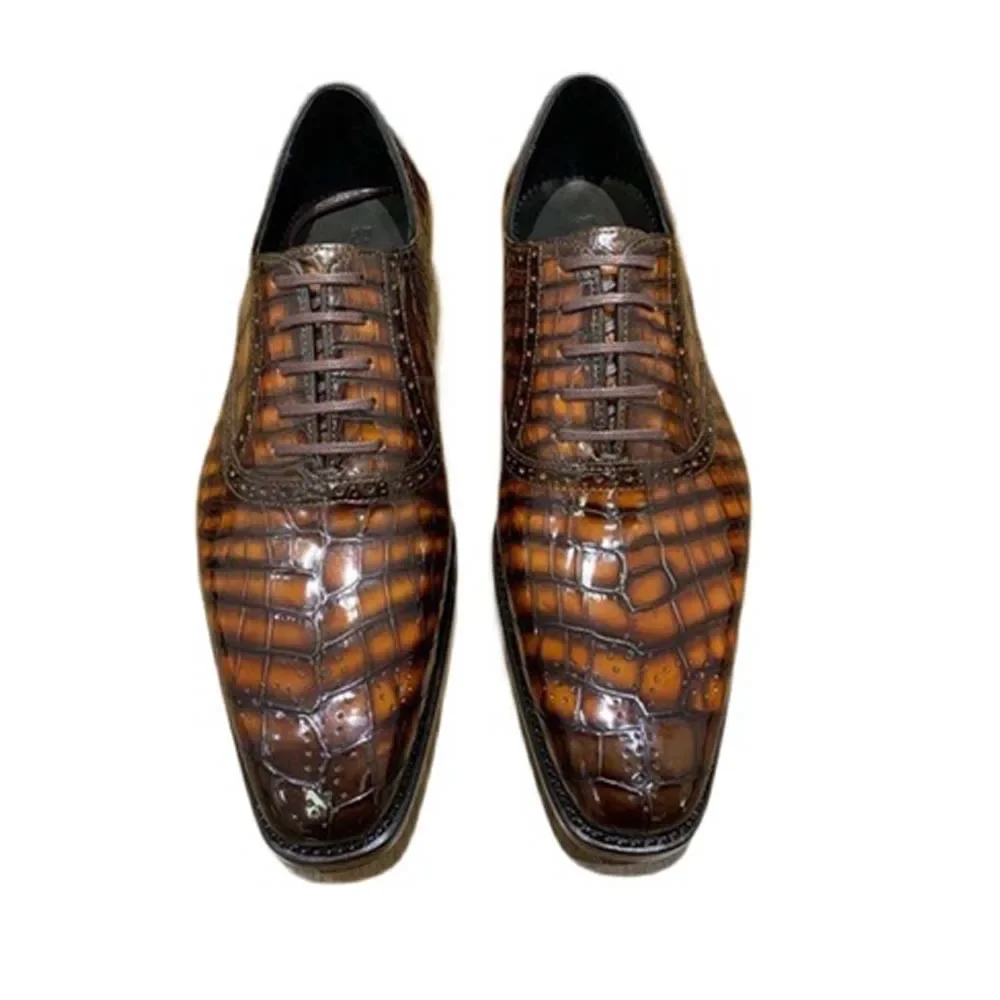 

leimanxiniu new crocodile Leather shoes British pointed men formal Men dress