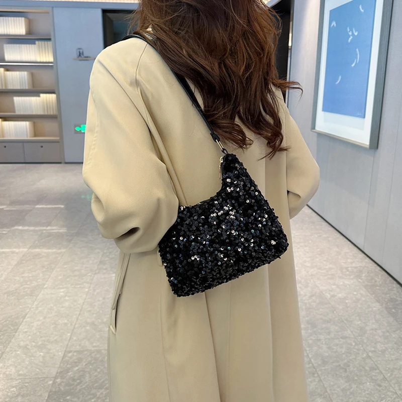 Beliebte, trendige Damenhandtasche im koreanischen Stil mit Pailletten - Vielseitige kleine Umhängetasche – Detail 7