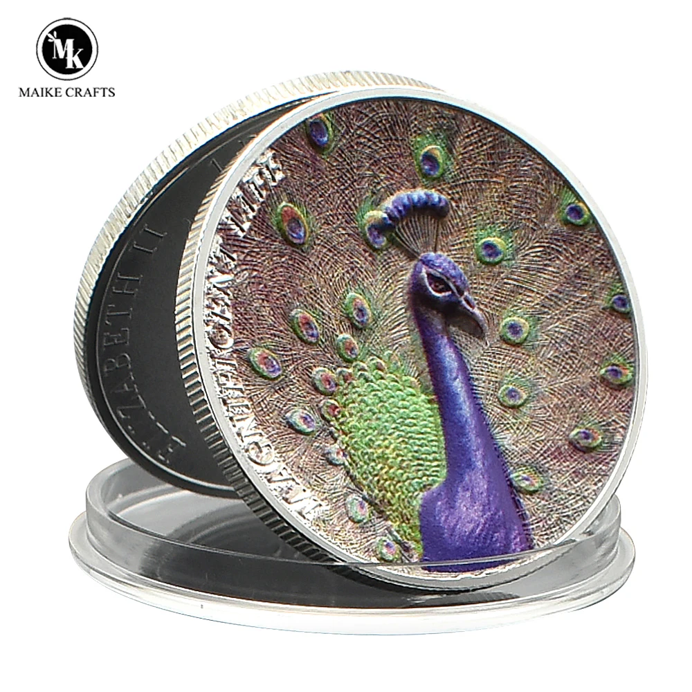 

2022 Peacock 1 Dollar Silver Coin Home Decoration Coin Handicraft Ornaments Collection Holiday Gifts