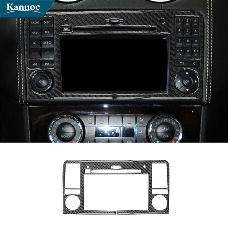 

For Mercedes Benz M Class W164 2006-2011 Car Interior Decorative Accessories Carbon Fiber Center Navigation Frame Stickers