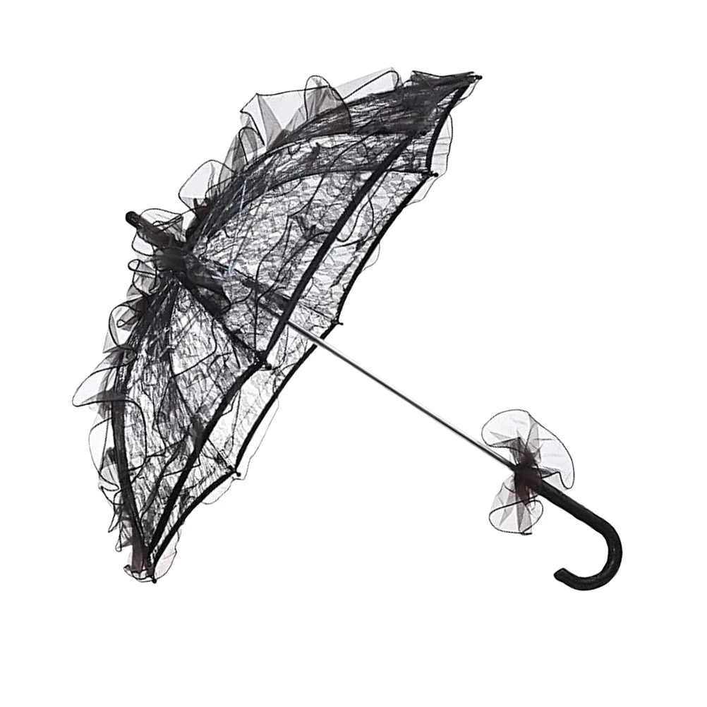 

Lace Umbrella 56cm Length 58cm Diameter Black Decorative Umbrella Wedding Bridal Photo Accessories Party Events