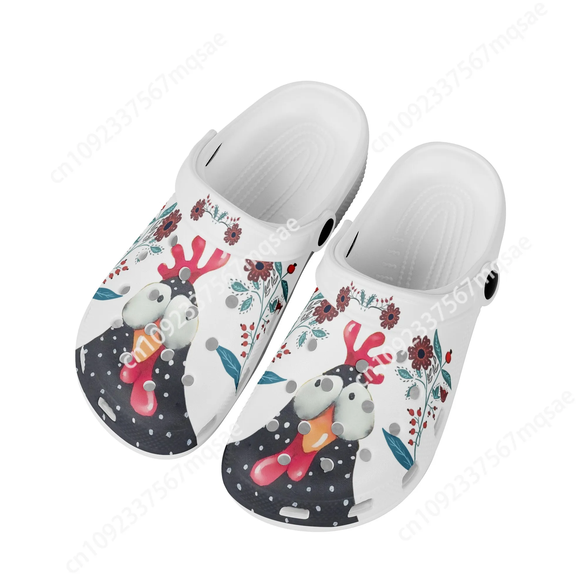 New Hole Slippers Women's Summer Rooster Design Light Slides 2023 Fashion All-match Beach Girls Sandals Clog Garden Shoes Female