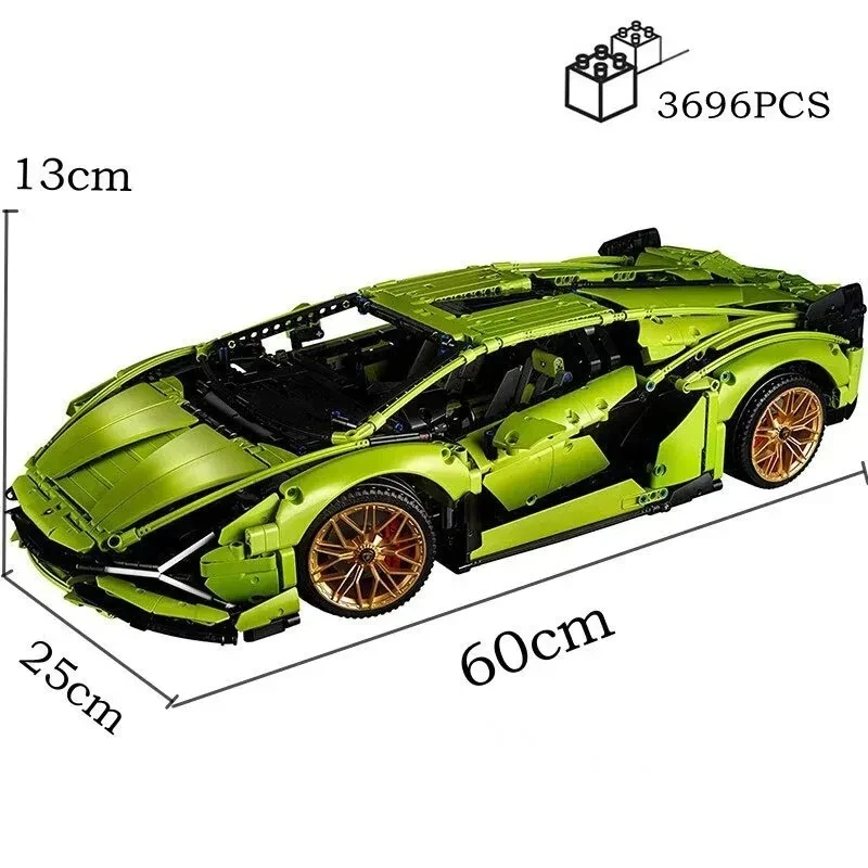 Technical Lambo Building Blocks para Meninos, Modelo de carro, Compatível 42115, SIAN Roadster Bricks, Brinquedos Presentes, 3696Pcs