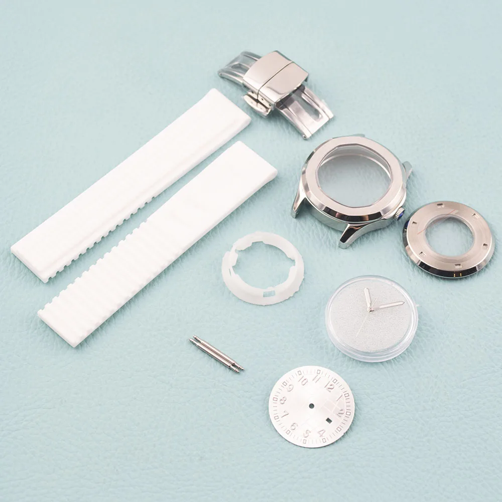 

Fit AQUANAUT Nautilus NH05 Watch Case Strap Dial Sapphire Glass for NH05 NH06 Movement 316L Stainless Steel Lady Watch Case