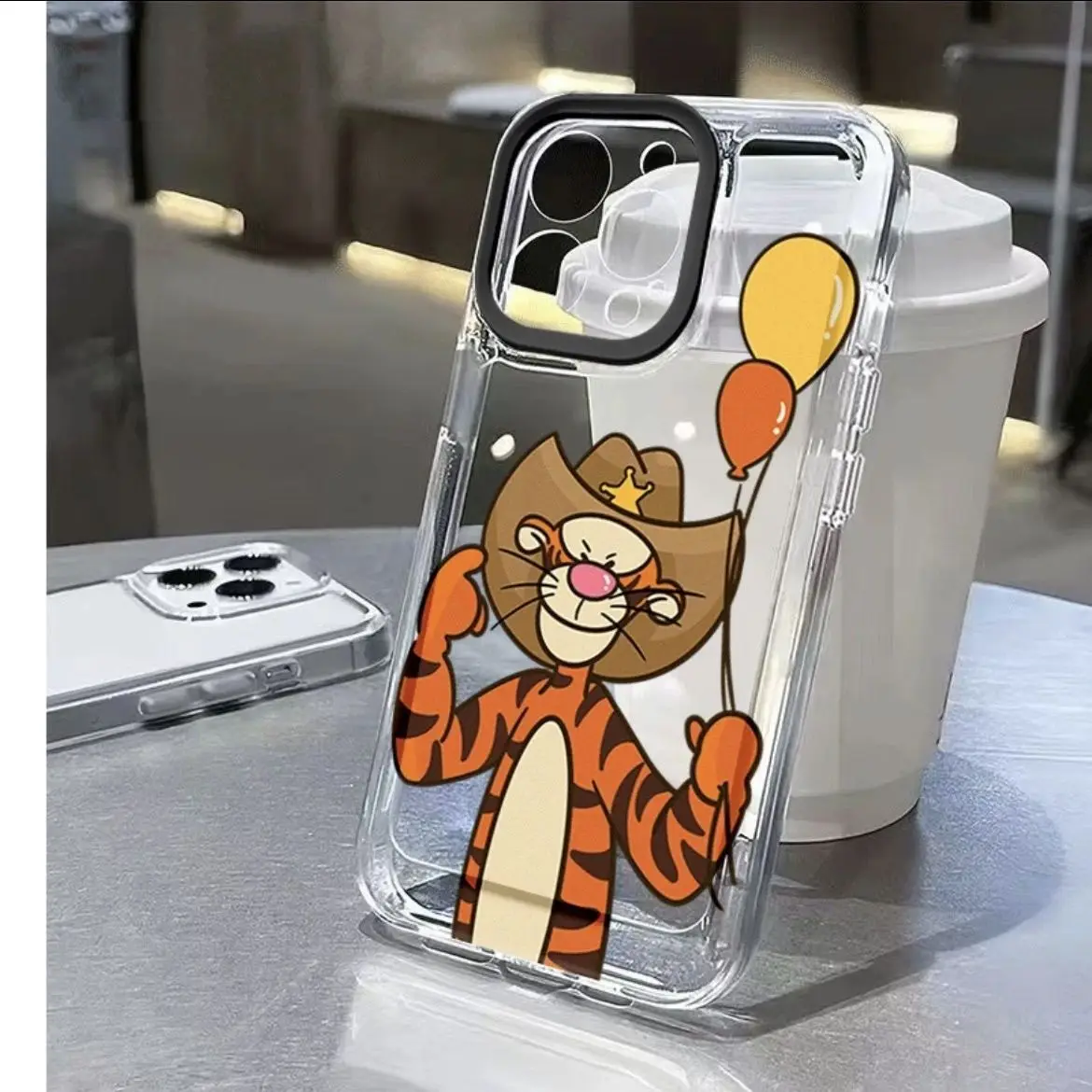 Disneys Tigger Cowboy Hat Balloon Phone Case For iPhone 15 14 13 12 11ProMax XS Max XR 78Plus Y2K Soft Cute Anti Fall Back Cover