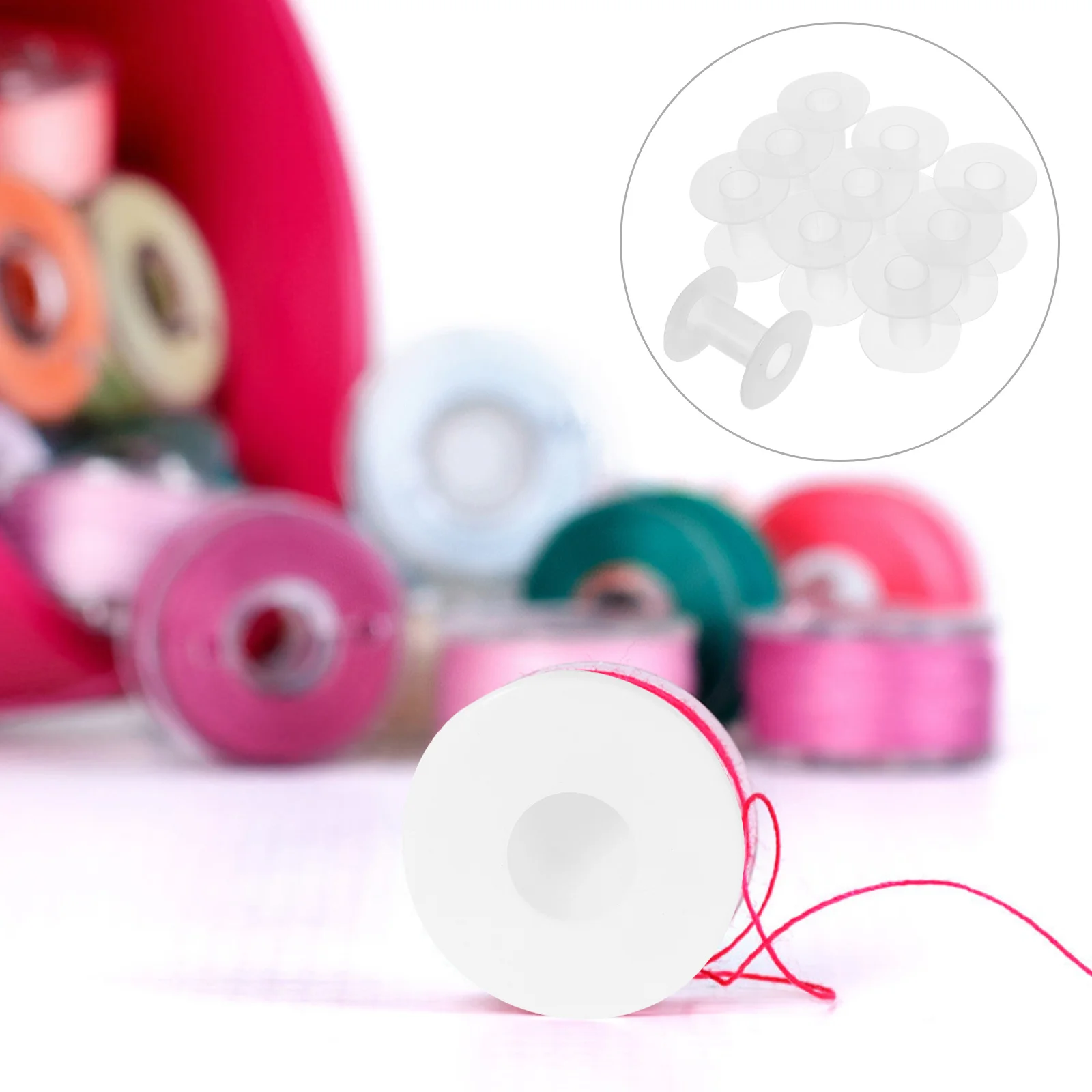 

10pcs Wire Winding Spool Tool Plastic Empty Bobbins Thread Organizers Cord Storage Craft Sewing Machine Embroidery Yarn Ribbon