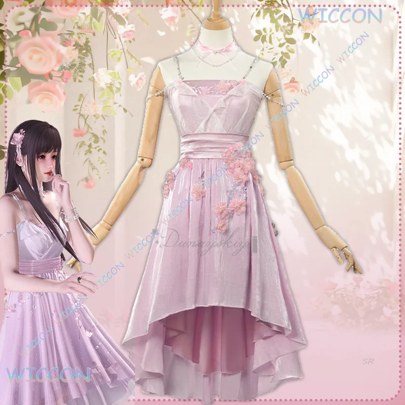 

SUGOI/Game Love And Deepspace Cosplay Costume Women Girls Pink Dress Role Play Outfit Spring Flowers Costume Halloween Carnival