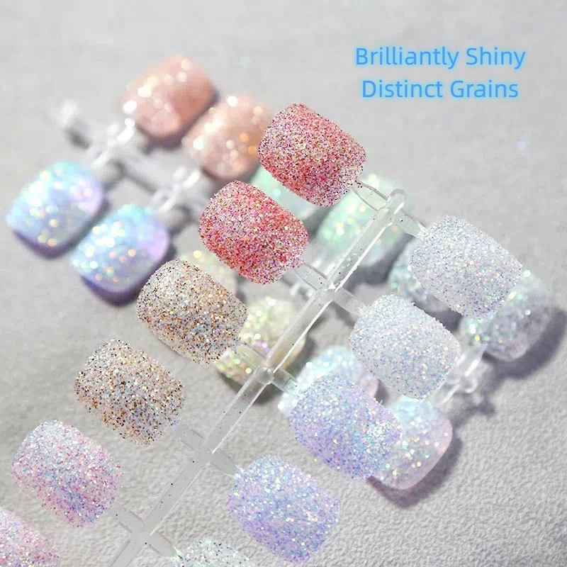12 색 오로라 바다 소금 크리스탈 다이아몬드 파우더 꿈꾸는 무지개 네일 아트 반짝이 매혹적인 매니큐어 장식 DIY 용품