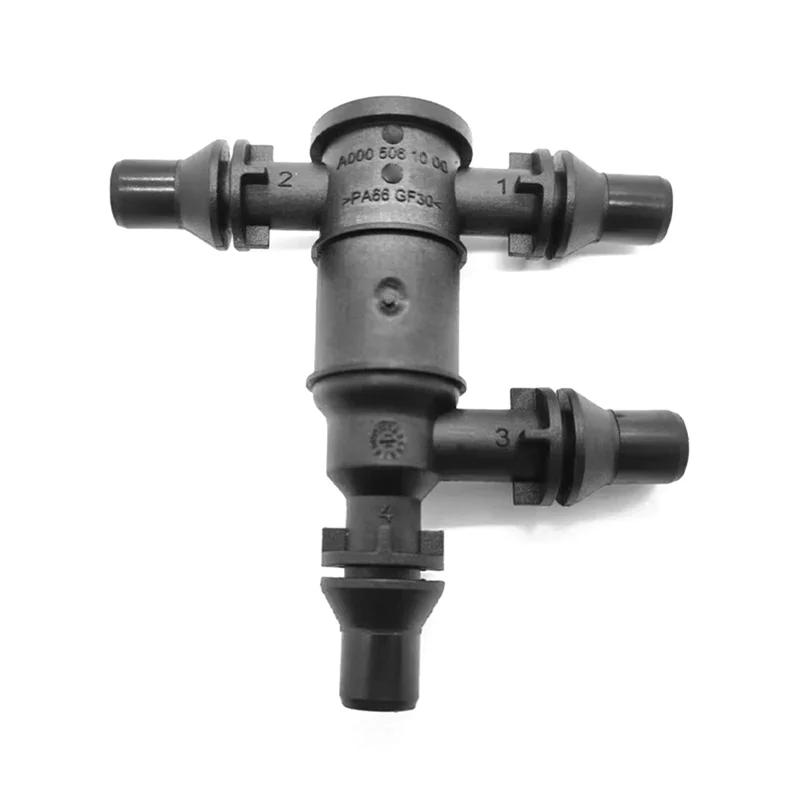 1 Buah Katup Penutup Suhu Rendah Termostat Tabung Throttle 4 Arah Plastik Hitam untuk Mercedes-benz E-class W213 C W205 GLC W253-