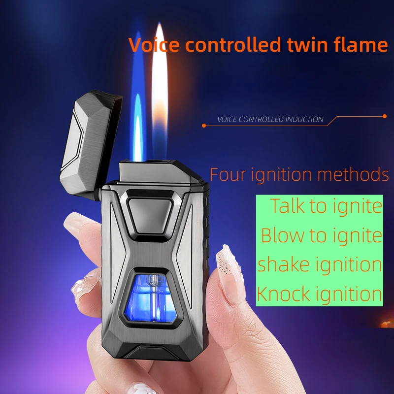 

Personalized Voice-activated Induction Ignition Lighter Windproof Inflatable Dual-fire Cigarette Lighters & Smoking Accessories