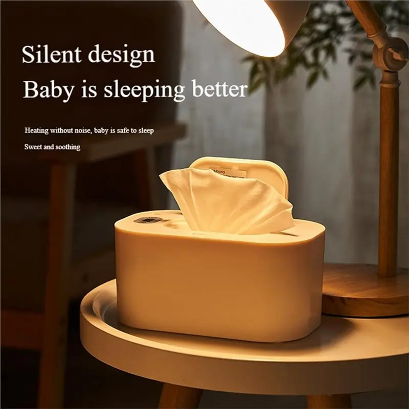 B02C-Portable For Home Car Travel Accessories Baby Wipes Heater Warmer 2-In-1 Heated Towel Dispenser Heating Box White