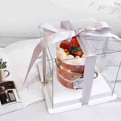 5Pcs Transparent Empty Gift Box 4inch Toy Present Display Box Teddy Bear Rose Flower Gifts Box Wedding Birthday Dessert Cake Box