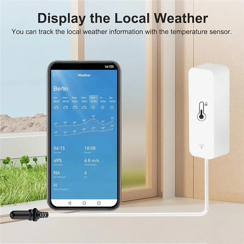 24-Hour Delivery Tuya Wifi Temperature Humidity Sensor With External Probe Wireless App Monitoring For Freezer Fish Tank For Fre