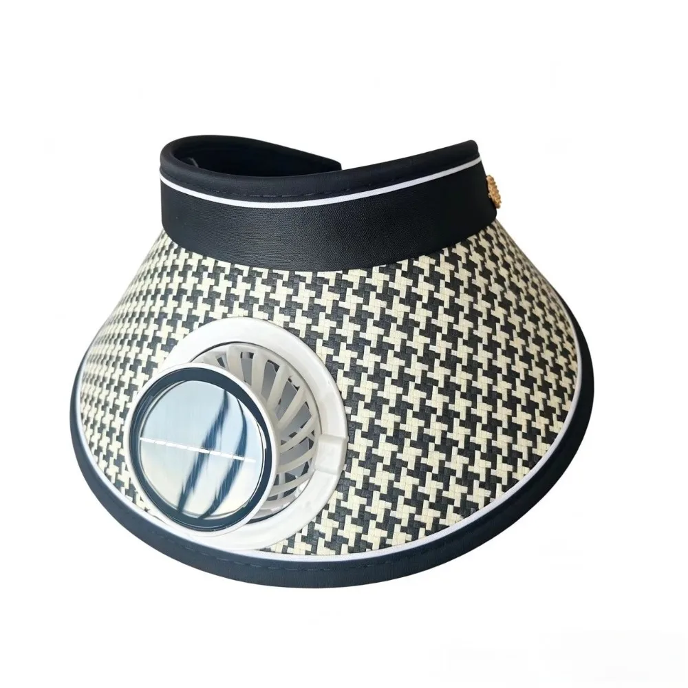 

Folding Solar Fan Hat Wide Brim Breathable Summer Fan Visor Cap Lightweight UV Protection Sun Hat with Fan Hiking