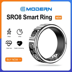 R08 Smart Ring Für Männer Frauen Multi Sport Modi Herzfrequenz Blut Sauerstoff Überwachung IP68 Wasserdicht Edelstahl Sport Ring