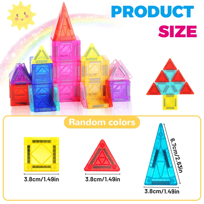 مجموعات بناء مكعبات البناء المغناطيسية لمدة 3 سنوات فما فوق الأطفال بنين بنات DIY ألعاب تعليمية مونتيسوري هدية