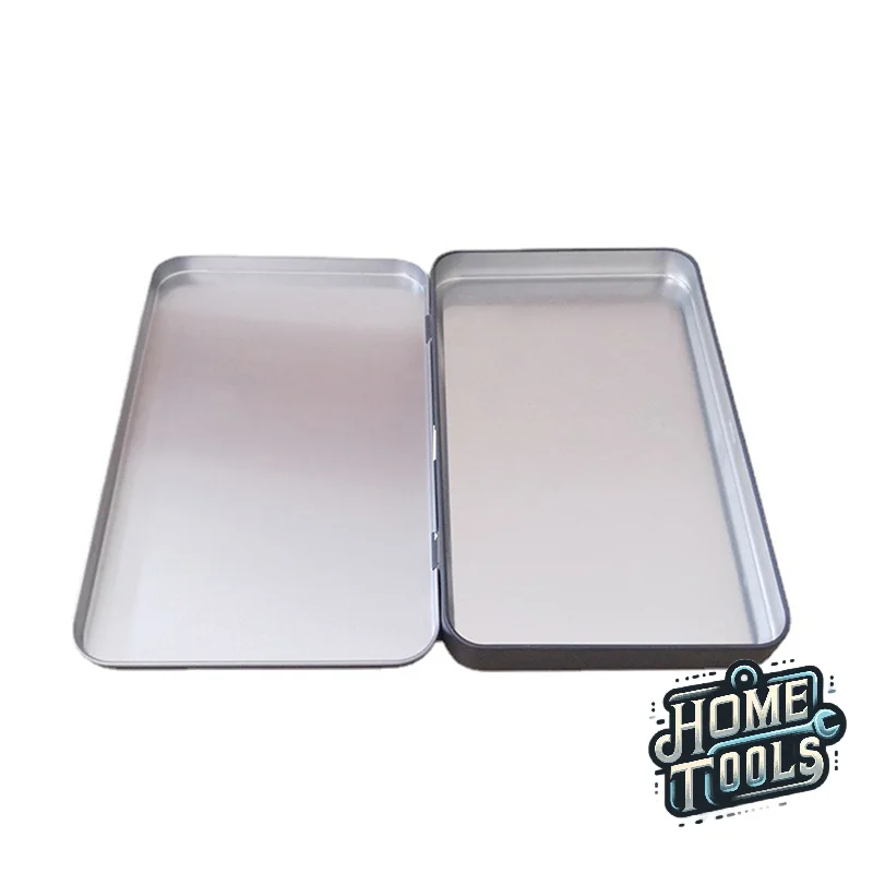 Household Iron Storage Box Tin Box Container Empty Hinged Lid Empty Storage Box Candy Card Jewelry Organizer