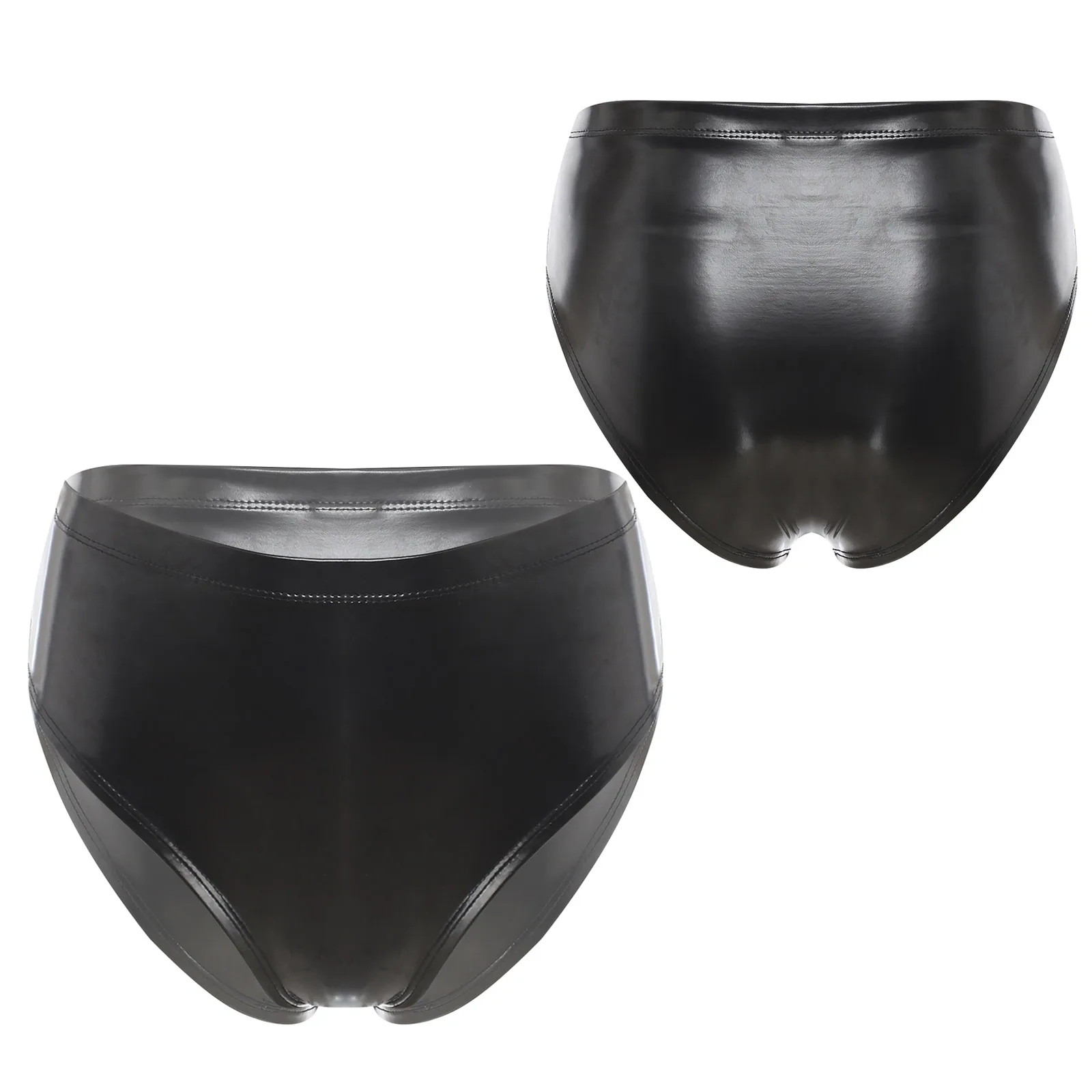 

Women Glossy Patent Leather Panties Mini Shorts High Waist Underwear Club Pole Dance Party Role Play Bar Nightclub Clubwear