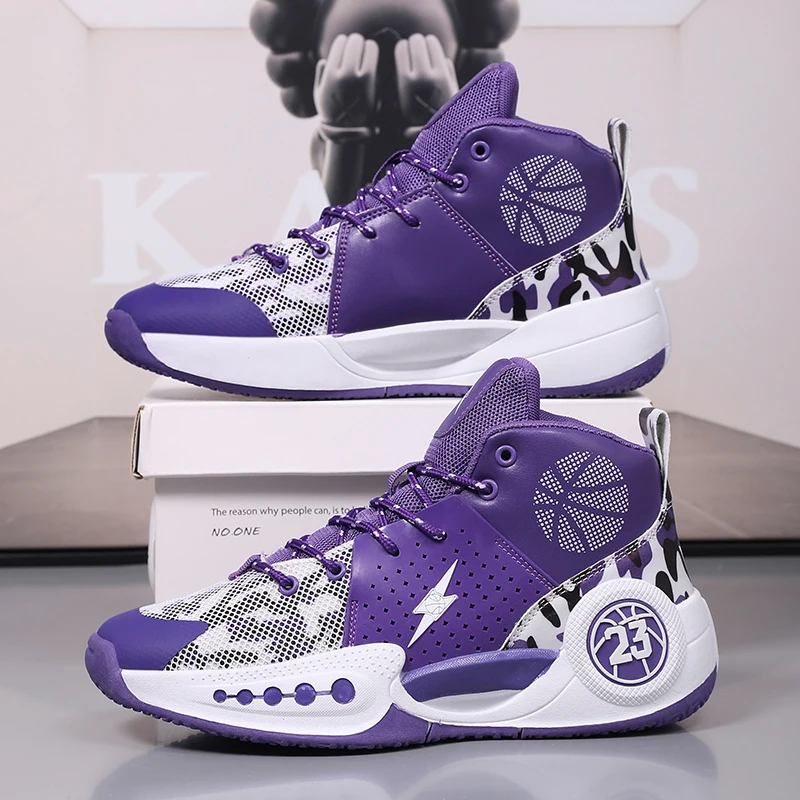 2026 Men Basketball Shoes Big Size Fashion Sports Anti-Friction Anti Slip Soft Elastic Outdoor Practical Basketball Boots For M