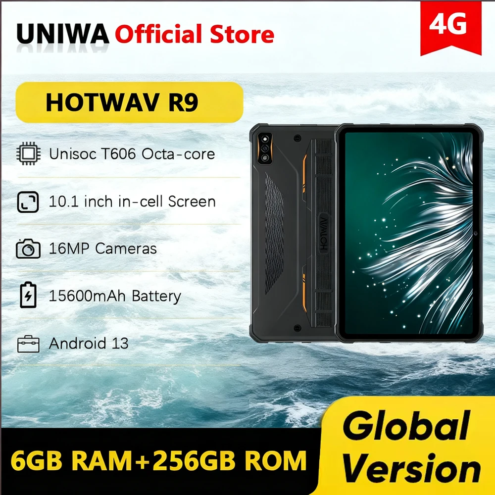 Global HOTWAV Tab R7 Rugged Tablet 15600mAh Battery 6GB 256GB Smart Pad OTG Reverse Charge 16MP 10.1 Inch HD+ Tablets PC Android