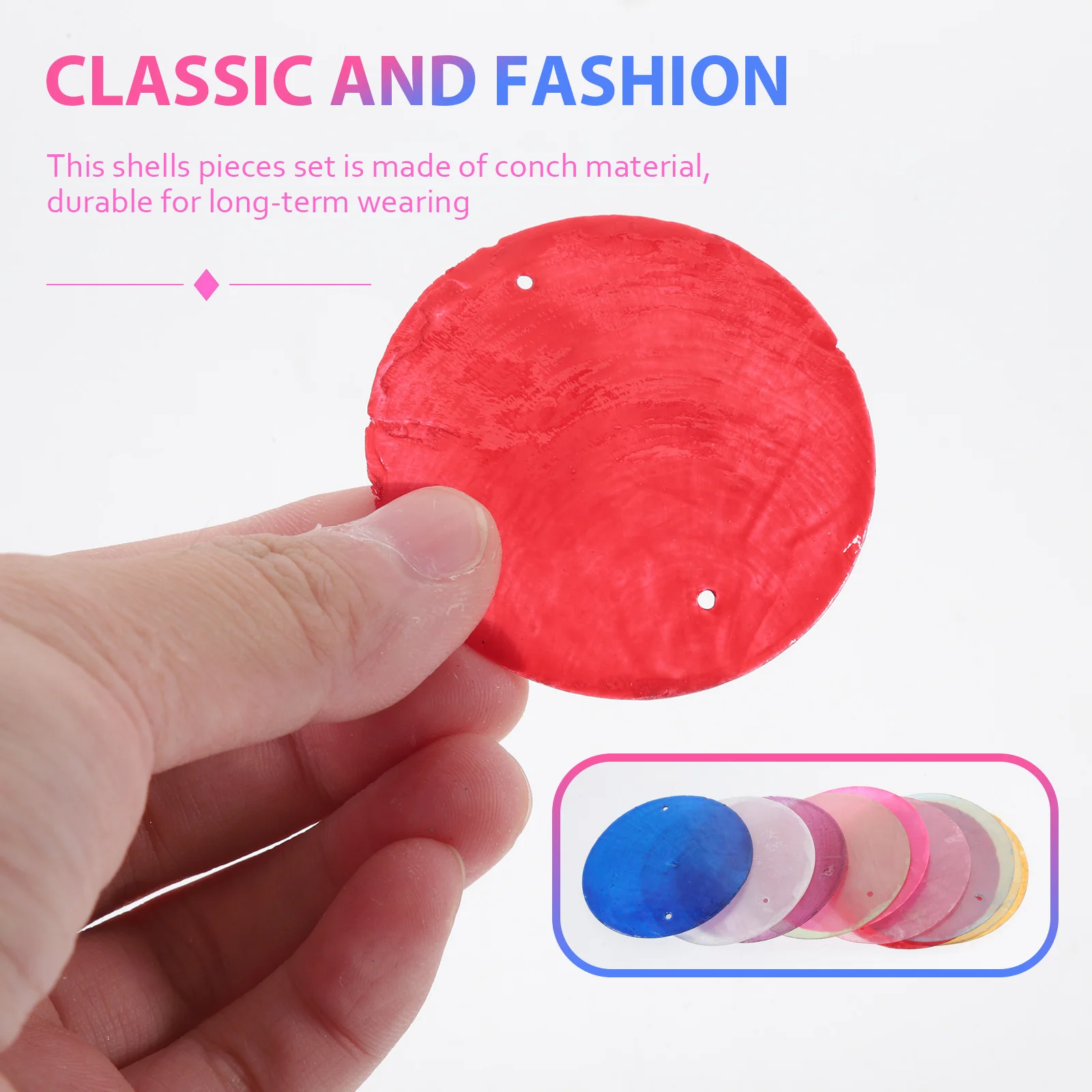 

100pcs Round Shells Pieces Diy Charms Natural Shell Slices Wind Bell Jewelry Making Pendant Hanging Decorative Accessories