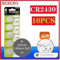 2-10PCS Button Batteries CR2430 DL2430 BR2430 LM2430 ECR2430 3V Lithium Battery Coin Cells For Watch Car Key Toys