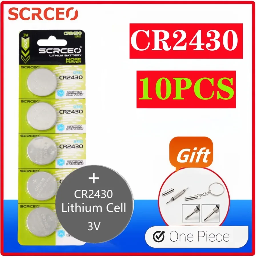2-10PCS Button Batteries CR2430 DL2430 BR2430 LM2430 ECR2430 3V Lithium Battery Coin Cells For Watch Car Key Toys