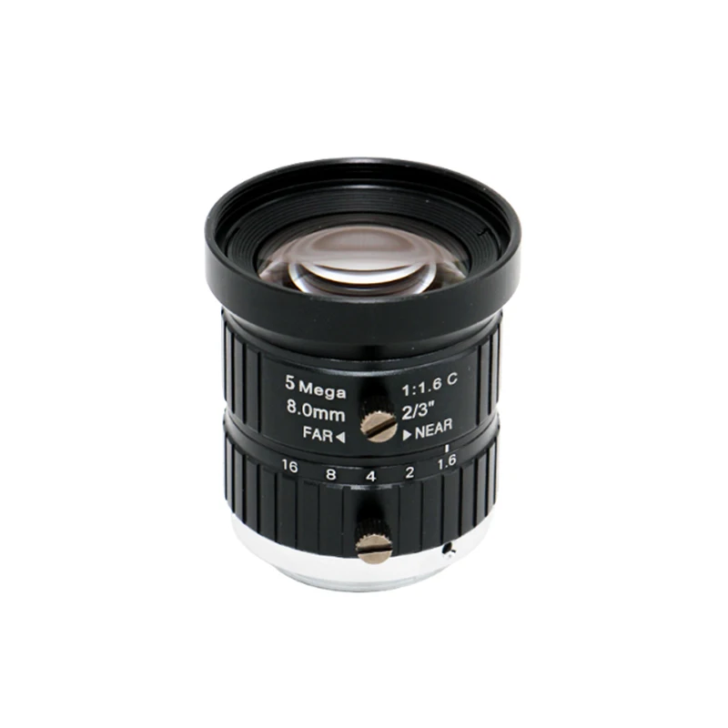 

2/3" 8mm C-Mount Machine Vision Lens Low Distortion Manual Focus F1.6 5MP CCTV Lens For Network Industrial Camera Lens SL-0379