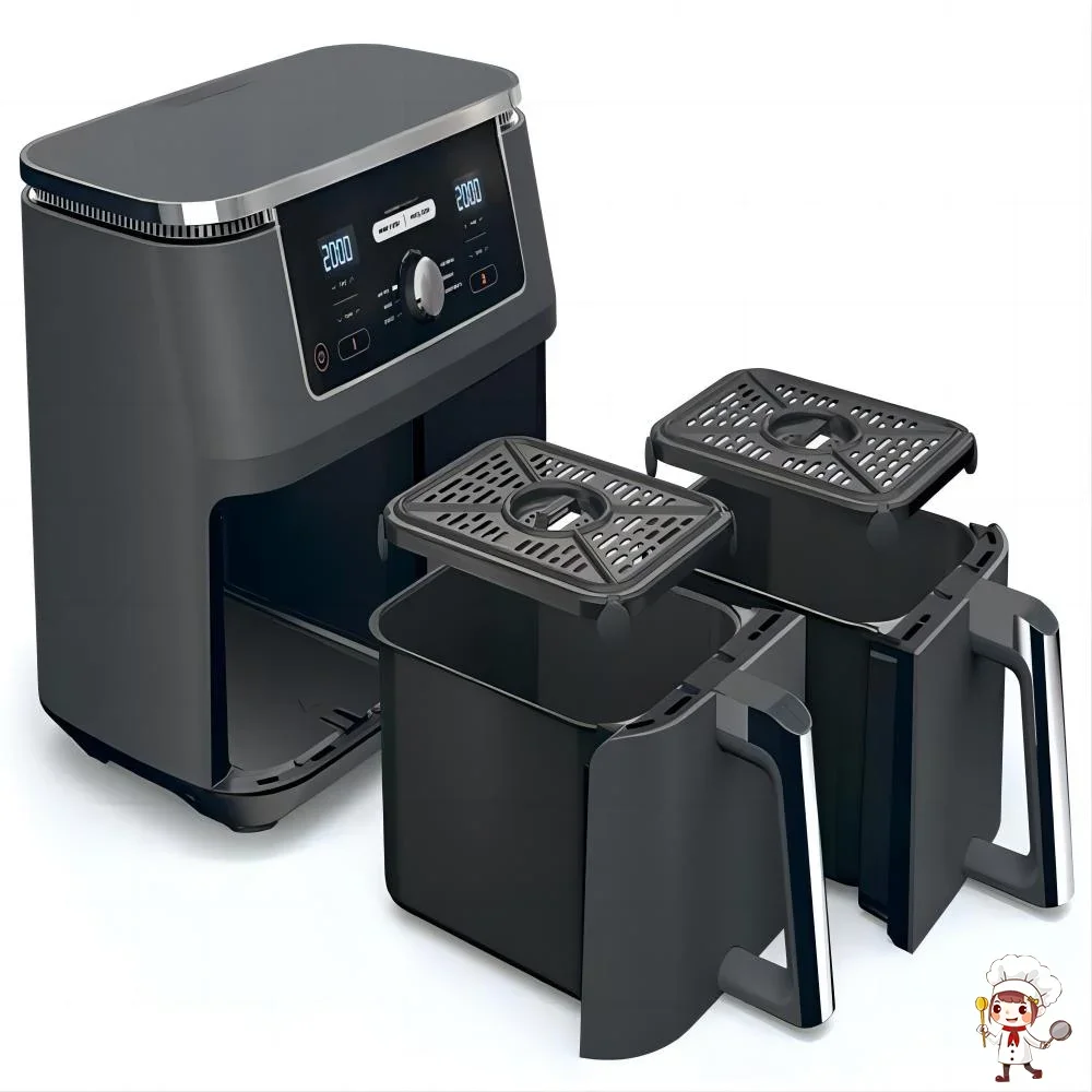 

New Smaller Double Independent Commercial Electric Air Fryer With Touch Screen Control for House Party Use