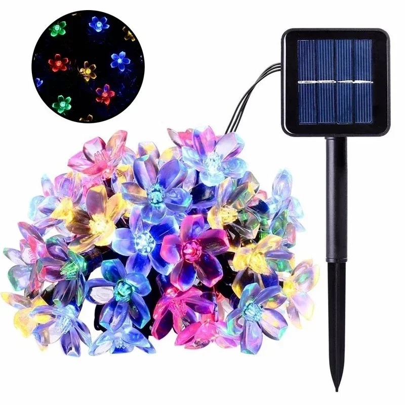 

Solar Cherry Blossom Light String, SolarPatio Lights, Solar Fairy Lights For PorchWedding Party Decor, Halloween Decorations Lig