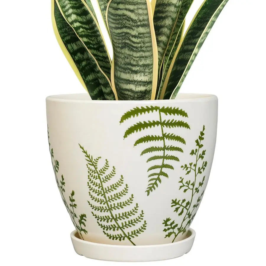 

Керамический цветочный горшок 8,2 дюйма для комнатных растений, круглый декоративный уличный горшок в стиле бохо с дренажным отверстием и поддоном