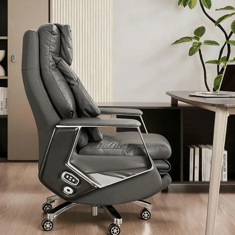 تقدم كراسي مكتب صالون غرفة النوم كرسي مكتب جلدي مع كراسي بذراعين للتدليك وأثاث صيني فريد من نوعه على شكل عرش تابوريتي #3