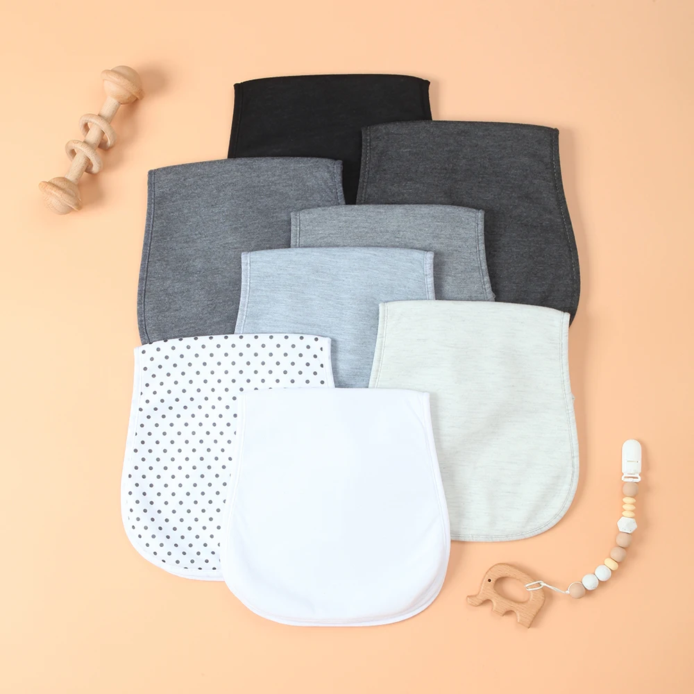 

8 Pacak Thick Waterproof Baby Burp Cloths, Gentle Infant Boys Burping Cloths, 4 Layer Milk Spit up Rags, Curved design