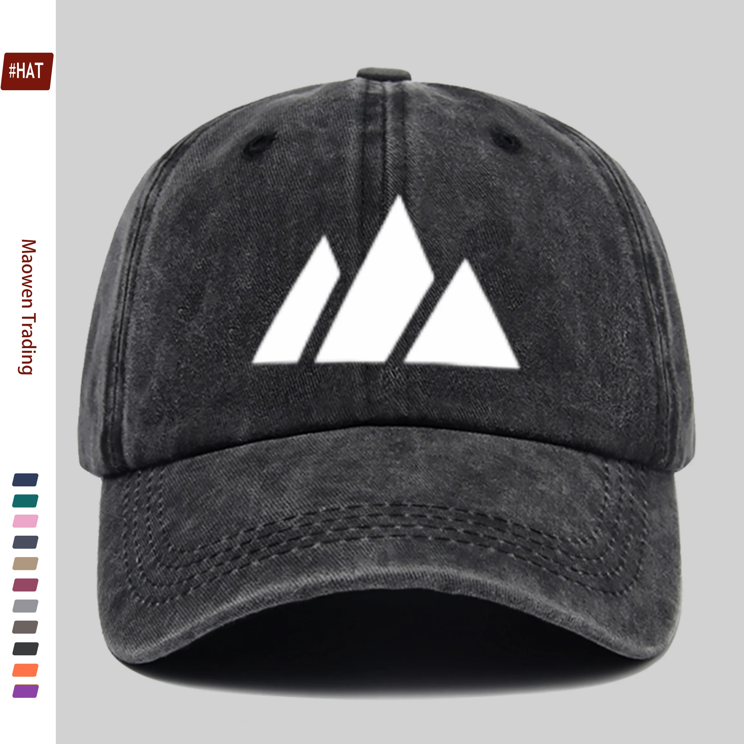1pc Fashion Logo Pattern Printed Baseball Cap with Mountain Design Sun Hat, Comfortable Lightweight Papa Cap, Truck Driver Sun H