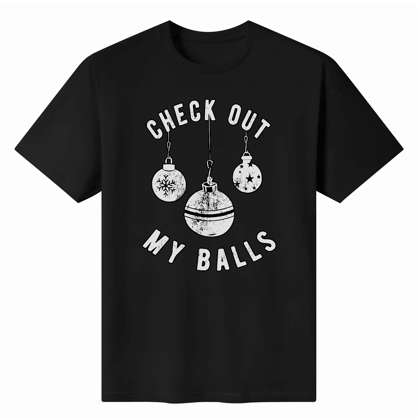 

2024 New High Quality Men's Check Out My Balls T Shirt Funny Christmas Gift Sarcastic Offensive Tee