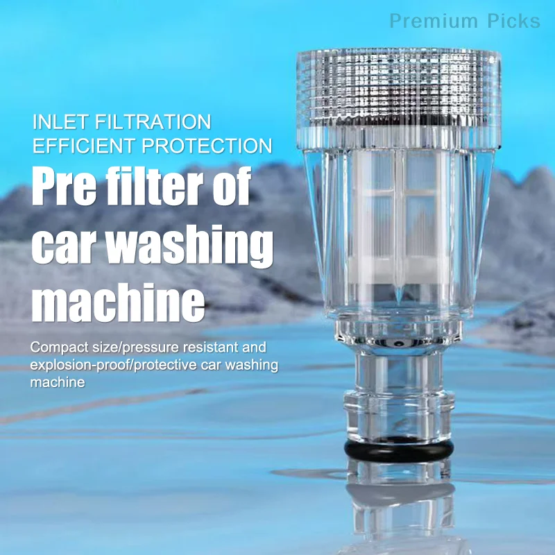5Pcs Pressure Washer Garden Hose Adapter, 3/4 Inch Pressure Washer Transparent Plastic Water Inlet Filter Replacement Tool