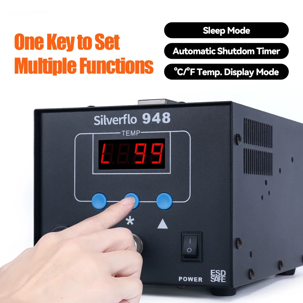 Станция для распайки Silverflo 948, 90 Вт, электрическая вакуумная паяльная присоска с режимом сна, автоматическое отключение