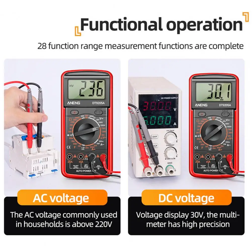 

Overload Protection Multifunctional Digital Multimeter Ohm Diode NVC Hz Tester Appliance Repair