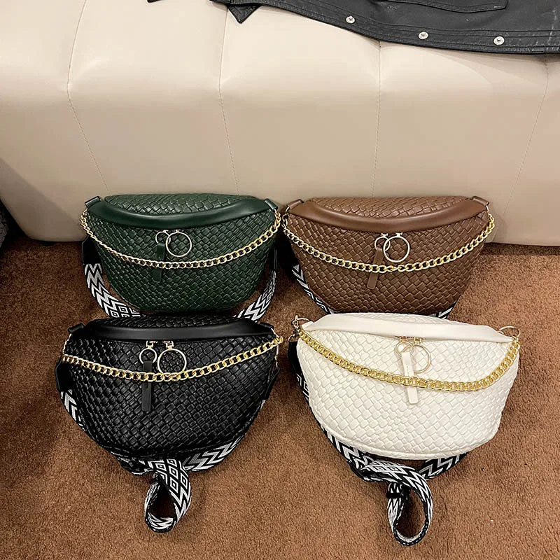 Woven pattern Waist Bag Ladies Fanny Pack High Quality Chest Bag Fashion Shoulder Bag Female Belt Purses Designer Crossbody Bags