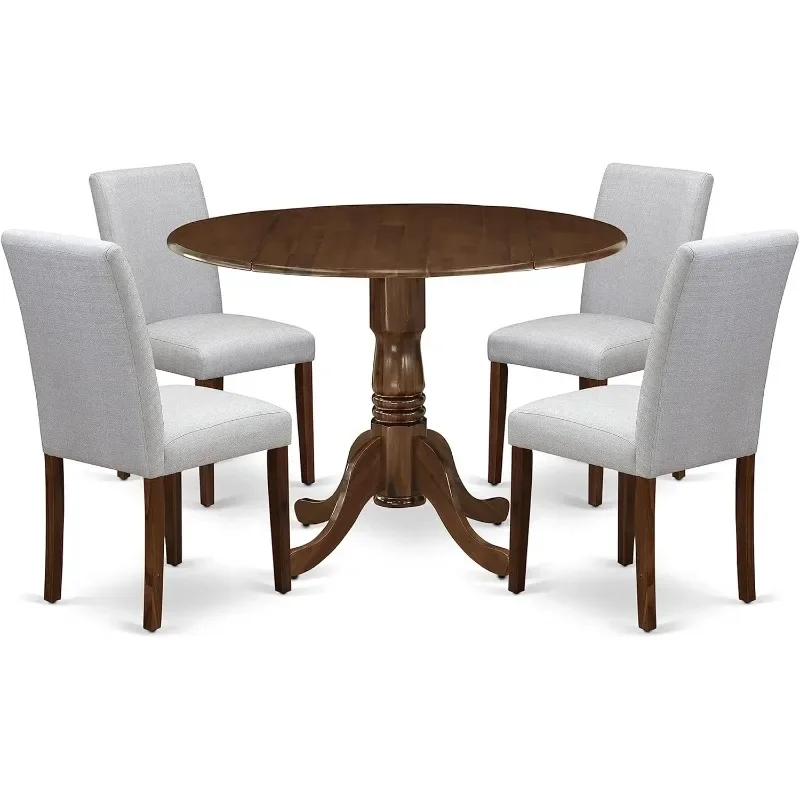 East West Furniture Folding table and upholstered chairs Kitchen Living Room Home Office dinning table set furniture