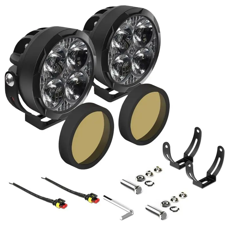 

3-дюймовые светодиодные фары-кубы 90 Вт с янтарными рассеивателями, противотуманные фары, светодиодная балка, внедорожные ходовые огни, комбинированный точечный и рассеянный свет - A02G