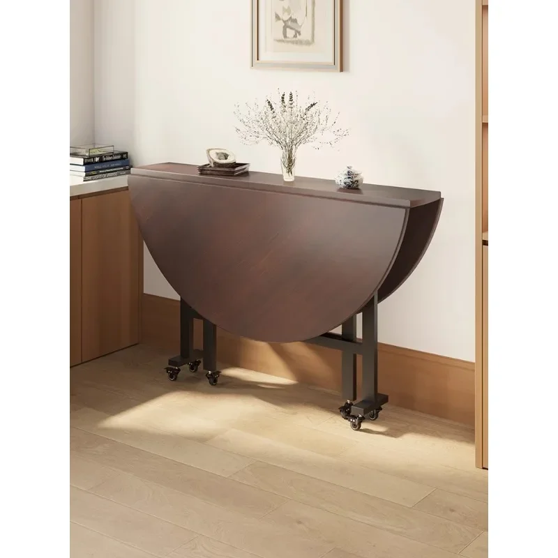 

Customizable Folding dining table Household multi-functional foldable mobile round dining table